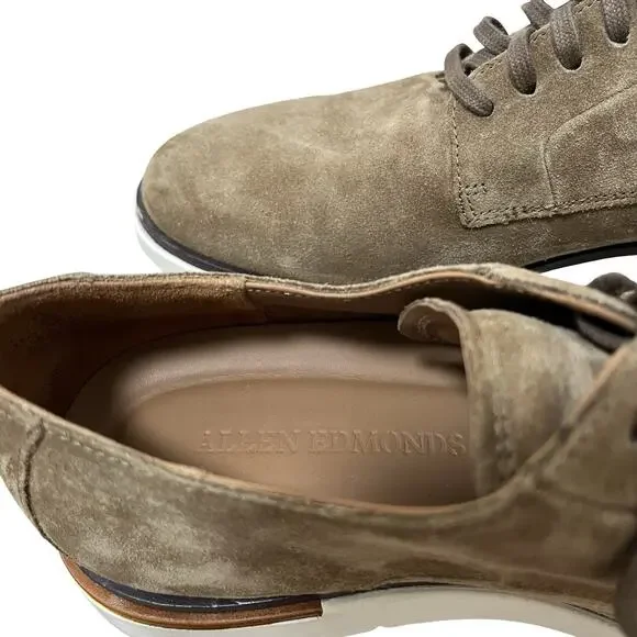 Allen Edmonds Carson Hybrid Lace‎ Up Derby Shoes US 8.5 Brown Suede Classic